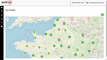 Carte géographique interactive sur le site safexislive.com
